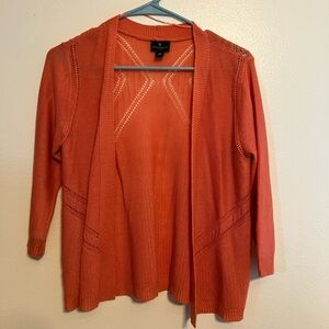 Worthington Coral Open-Front Knit Cardigan